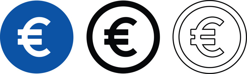 Vector illustration of Euro icon isolated on white background — minimalist currency symbol design for finance, banking, and money concept