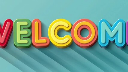 Colorful 3D Welcome Text - Powered by Adobe