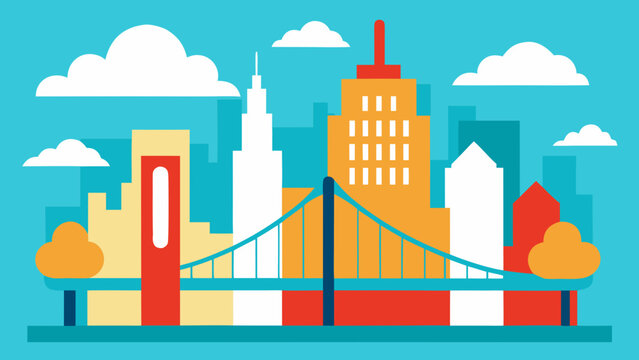 Vector illustration of a black silhouette city skyline with buildings, architecture, and urban industry