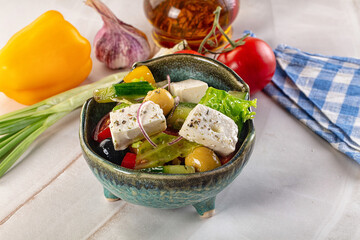 Greek salad with feta cheese