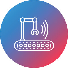 Smart Robotic Line Gradient Circle Background Icon