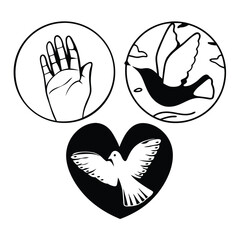 Hand drawn heart and arrow vector illustration symbol of love