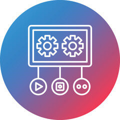 Social Hub Line Gradient Circle Background Icon