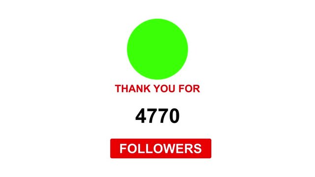 Thank you for 9000 followers. Celebrate with your fans ,Congratulations Social media 9k followers counting notification icon animation on alpha channel, Incoming followers counting notification.
