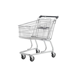 Isolated shopping cart on plain setting, meticulously crafted to capture the essence of retail readiness