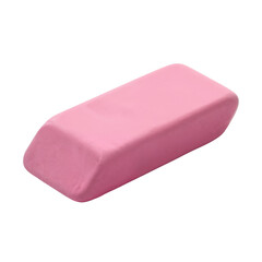 Pink Eraser Isolated Represents Cleanliness and Correction Concepts for Writing and Drawing Tools