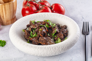 Roasted chicken liver with green onion
