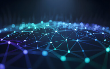 Digital Network Connections With Glowing Nodes abstract