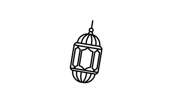 Animated Ramadan lantern icon twinkling in celebration of holy month. Ramadan video editing element. icon loop animation