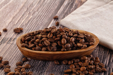 Roasted brown araboca coffee beans