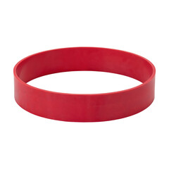 Vibrant red silicone ring isolated on a clean, dark surface, offering a minimalistic composition