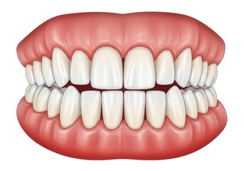 Fototapeta premium Human teeth isolated on white background