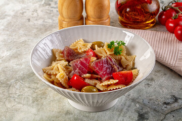 Pasta Farfalle with fresh Tuna fish