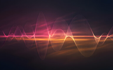 Vibrant Sound Waveform with Neon Glow audio music