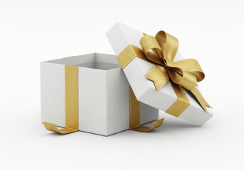 Gift box opening on white background isolated on white background
