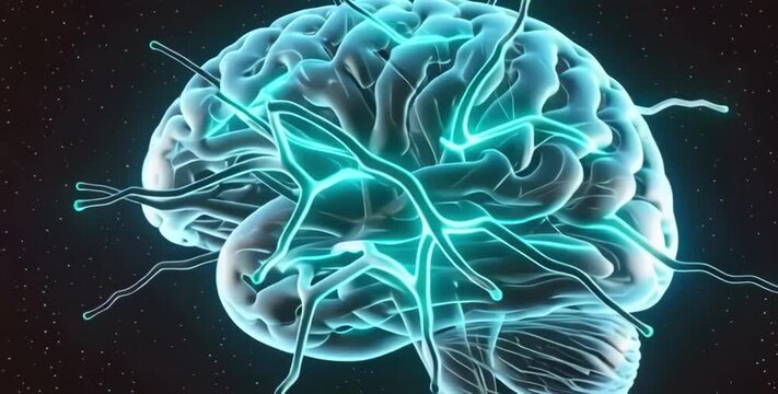 Infinite 3D Loop of Rotating Neural Mesh Structures AI Process Visualization