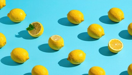 Lemon pattern on pastel background