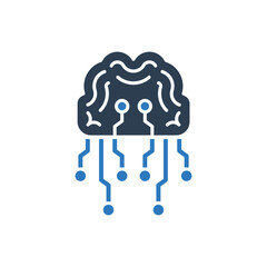 Neural Network Icon - Artificial Intelligence Icon