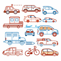 Naklejka premium set of transport icons