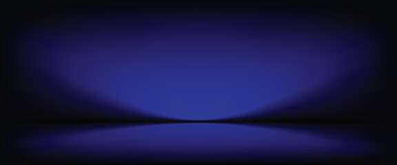 Fototapeta premium Red studio background. Abstract limbo podium studio room. Dark blue gradient wall floor and spotlight scene. Showcase, promotion display. Vector stage mockup illustration