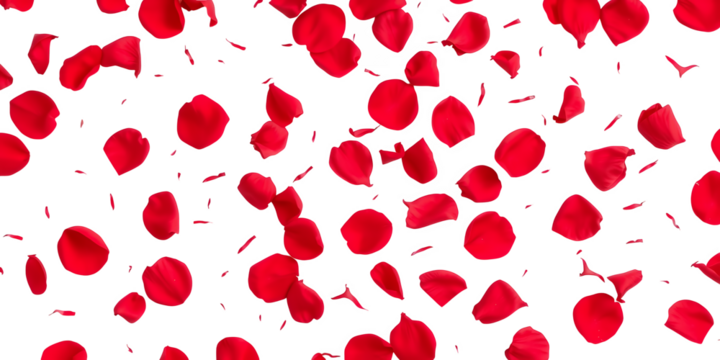 Red Rose Petals Scattered In A Randomized Pattern Against A Transparent Background Isolate Red Petals Falling Petals