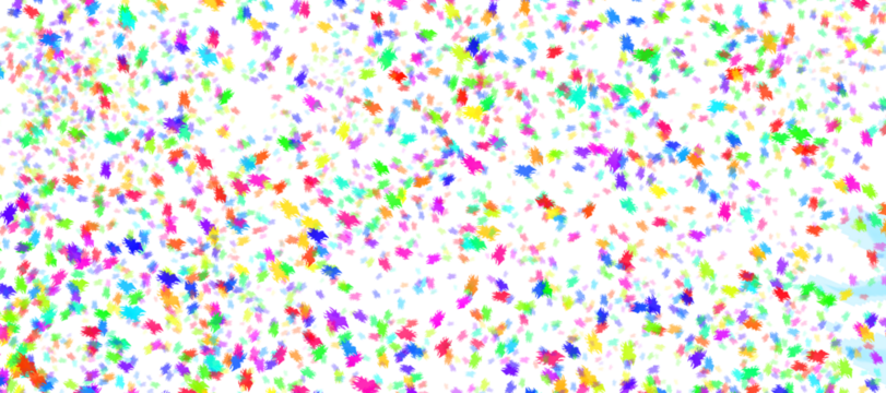 A vibrant pattern of multicolored confetti on a white background