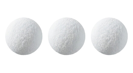 Three Winter Snowballs on Black Holiday Fun Cold Weather Season s Greetings Festive Events and on transparent background