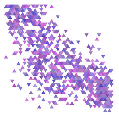 Purple triangle halftone random background.