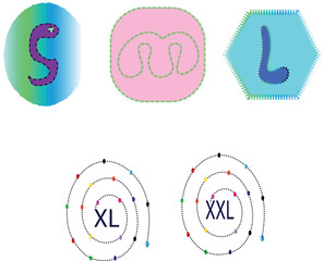 Modern Apparel Size Symbols Vector Illustration
