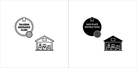 Safe place vector icon in black and white