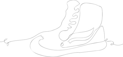 continuous Line Drawing of Running Shoe Boot Design