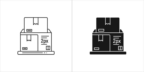 Stacked cardboard boxes for delivery