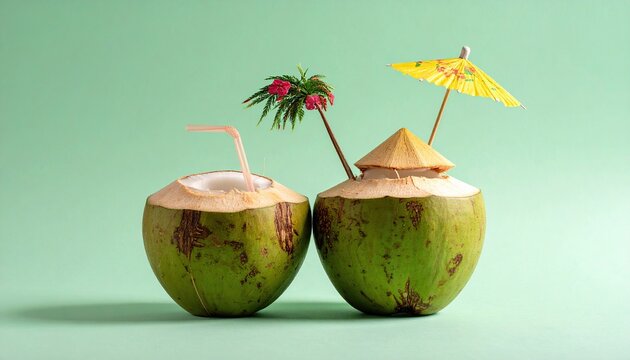 Coconut cocktail on the beach