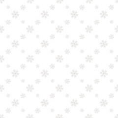 Seamless pattern with silver snowflakes. Christmas abstract geometric snowflake background on a white background. Design for wrapping paper, fabric, and home decor.