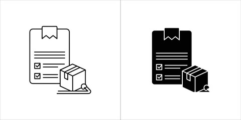 Order checklist with a package