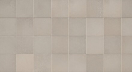 A grid of square beige ceramic tiles with thin white grout lines