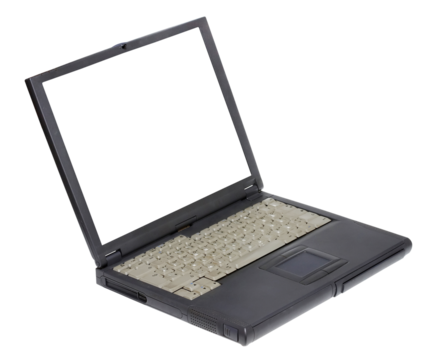 Vintage Laptop with Open Screen Display