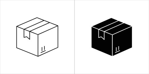 Isometric cardboard box