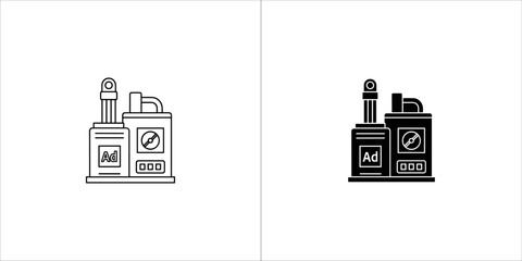 An advertising factory icon in vector format