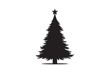 Fototapeta premium Christmas Tree silhouette vector illustration, Set of Christmas Tree silhouette vector , Christmas Tree silhouette bundle 