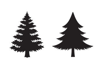Obraz premium Christmas Tree silhouette vector illustration, Set of Christmas Tree silhouette vector , Christmas Tree silhouette bundle 