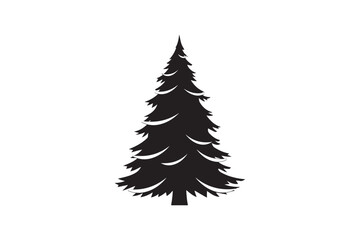Obraz premium Christmas Tree silhouette vector illustration, Set of Christmas Tree silhouette vector , Christmas Tree silhouette bundle 