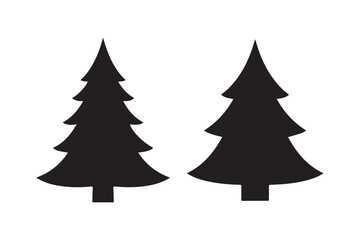 Obraz premium Christmas Tree silhouette vector illustration, Set of Christmas Tree silhouette vector , Christmas Tree silhouette bundle 