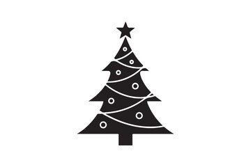 Obraz premium Christmas Tree silhouette vector illustration, Set of Christmas Tree silhouette vector , Christmas Tree silhouette bundle 