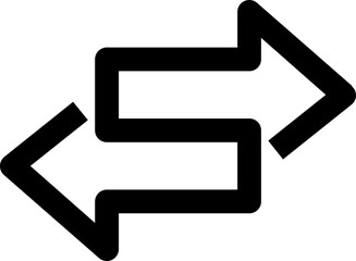 Transferring arrow icon line. Linear style sign for mobile concept and web design. Left right arrow simple line vector icon. Replaceable vector design. refresh, back and forth, or synchronization,