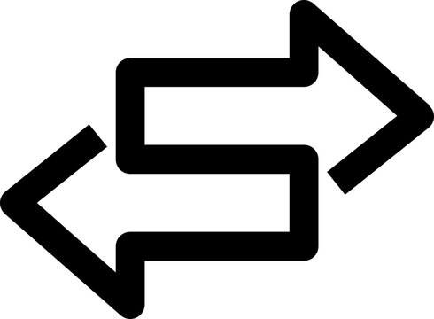 Transferring arrow icon line. Linear style sign for mobile concept and web design. Left right arrow simple line vector icon. Replaceable vector design. refresh, back and forth, or synchronization,