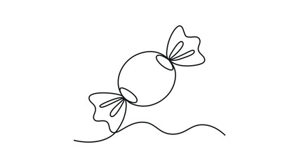 One Line Art – Wrapped Candy