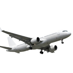 Obraz premium White Passenger Jet Airplane in Flight