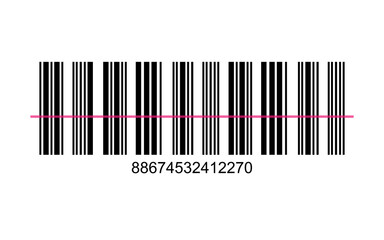 Barcode PNG Icon – Simple Barcode Design on Transparent Background for Product, Retail, and Inventory Scanning