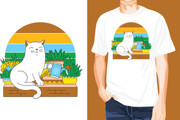 Gardening cats t-shirt design